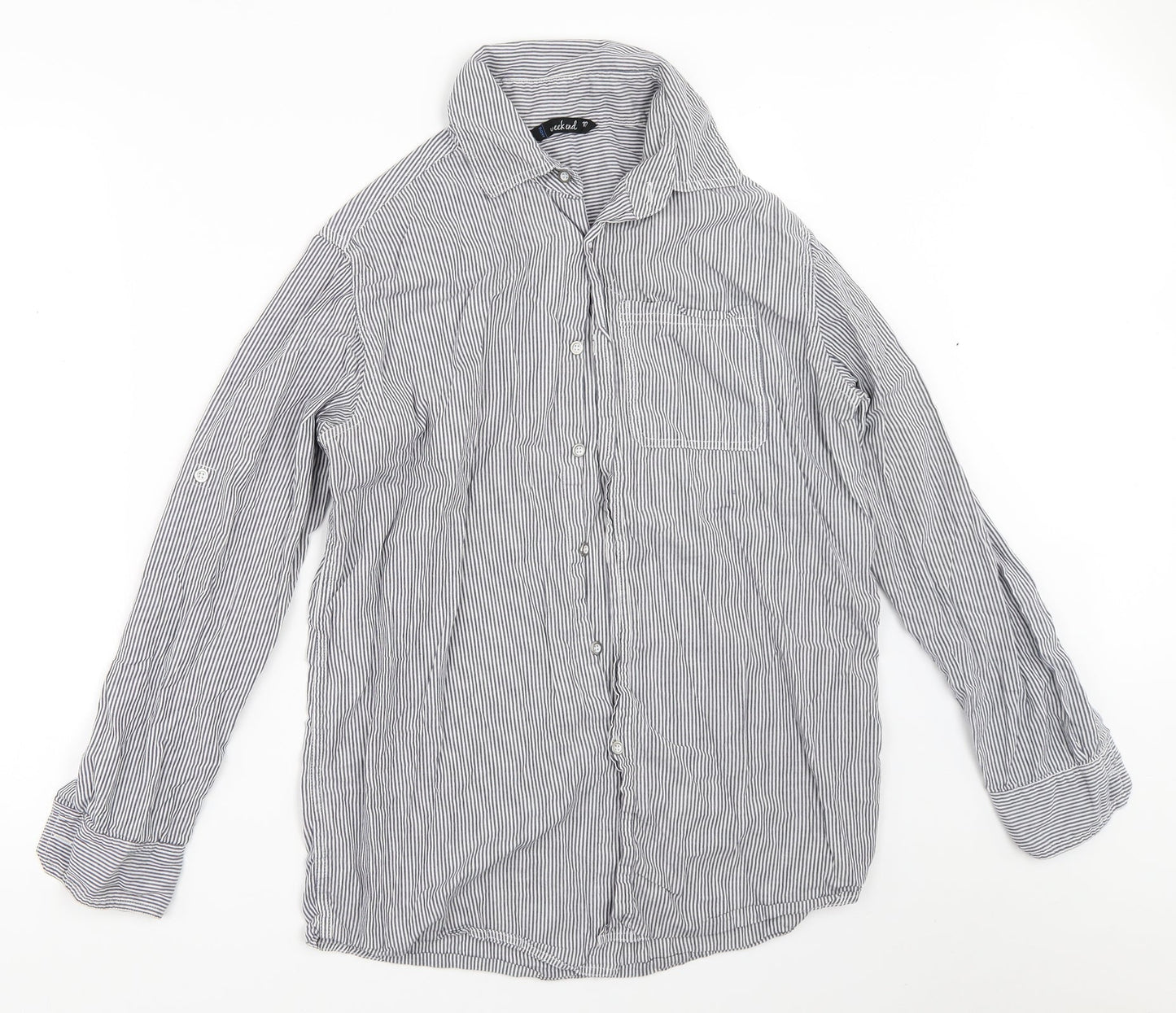 Womens UK Size 10 Weekend Blue Basic Button-Up