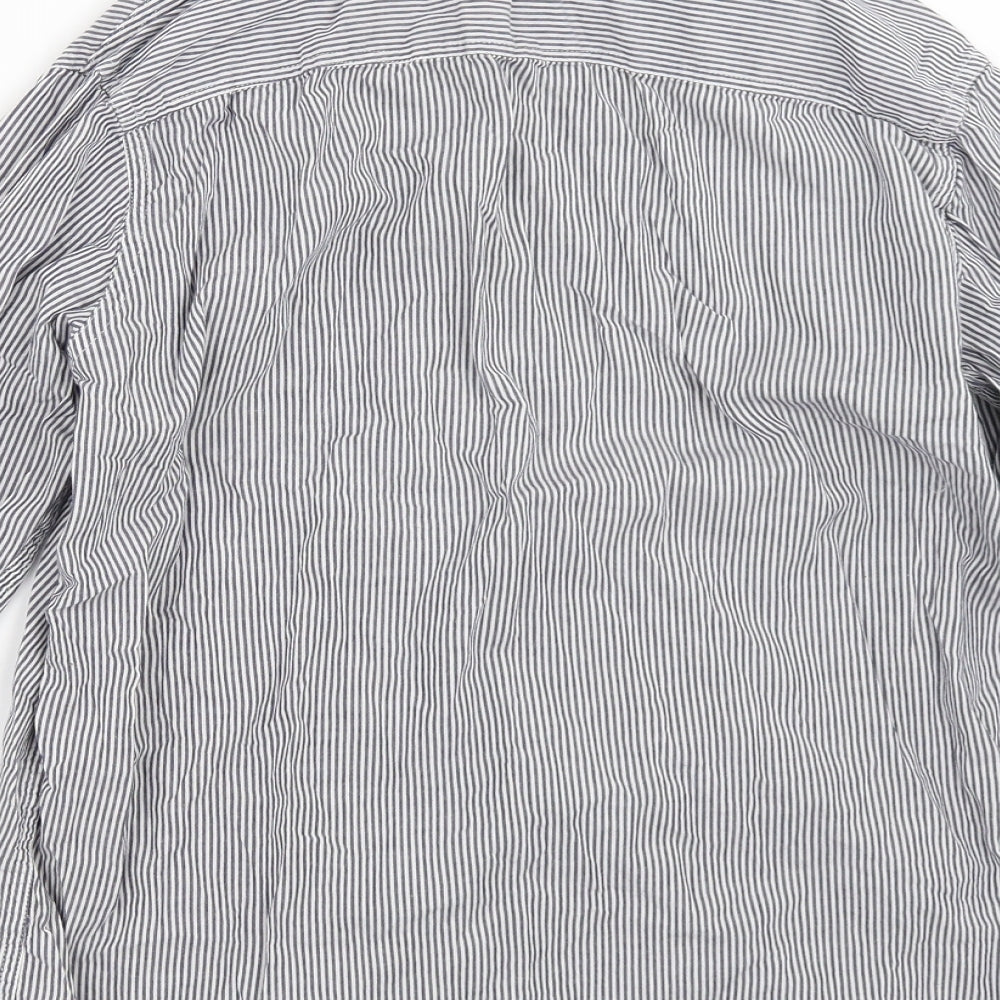 Womens UK Size 10 Weekend Blue Basic Button-Up