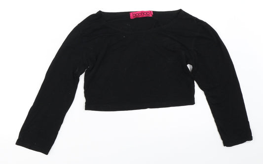 Boohoo Womens Black   Cropped T-Shirt Size 8