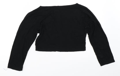 Boohoo Womens Black   Cropped T-Shirt Size 8