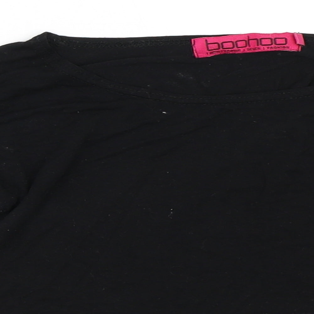 Boohoo Womens Black   Cropped T-Shirt Size 8