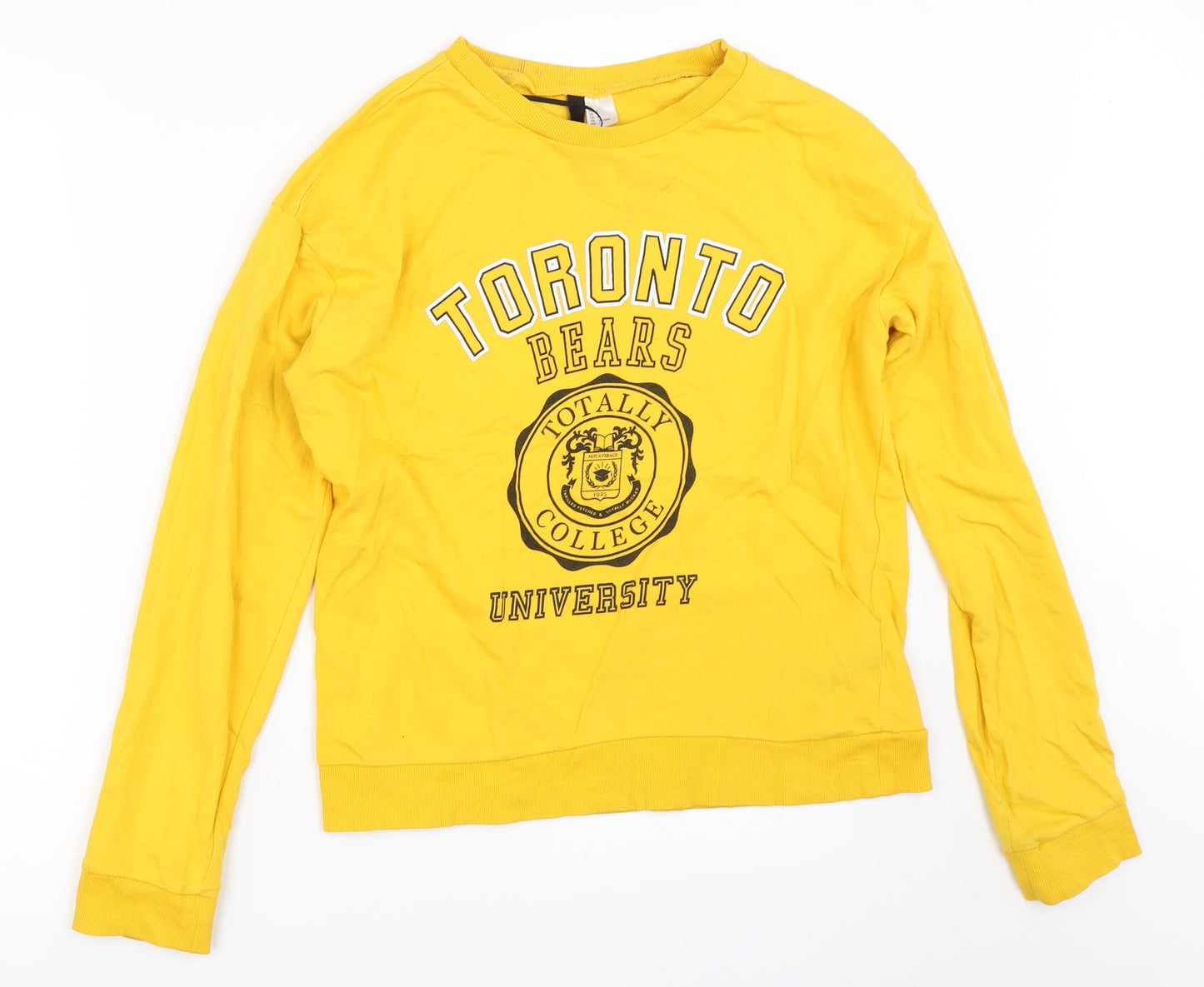 H&M Womens Yellow   Pullover Sweatshirt Size S