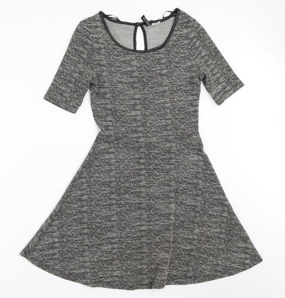 H&M Womens Grey   Fit & Flare  Size 8