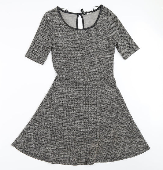 H&M Womens Grey   Fit & Flare  Size 8