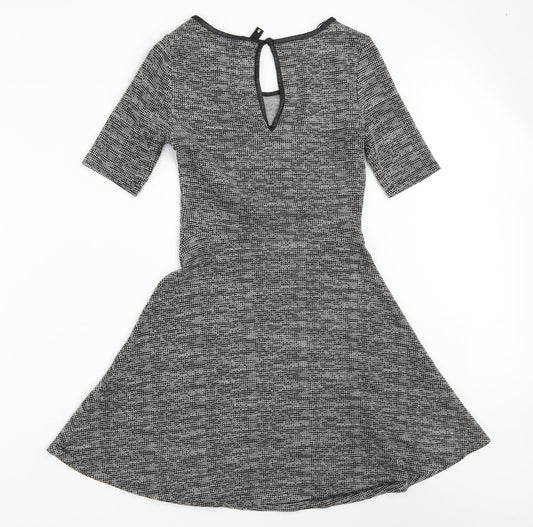 H&M Womens Grey   Fit & Flare  Size 8