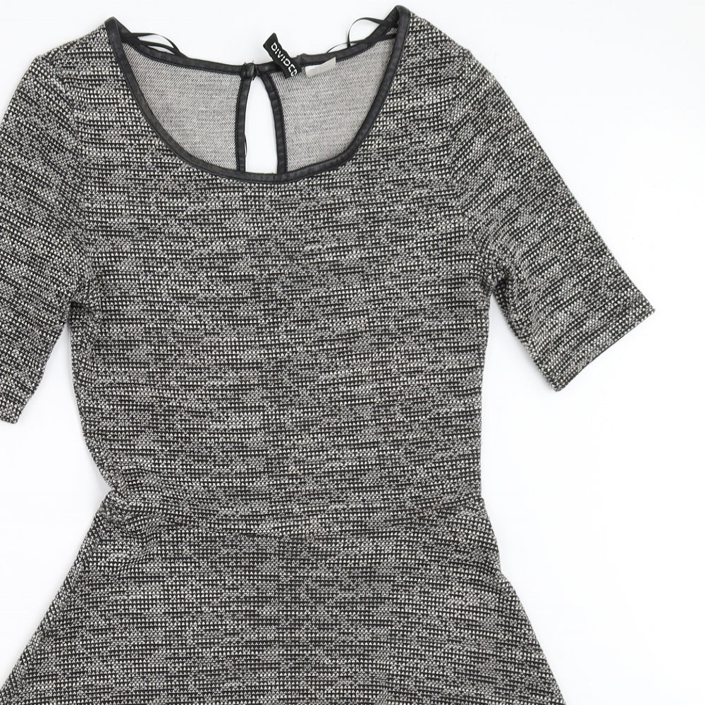 H&M Womens Grey   Fit & Flare  Size 8