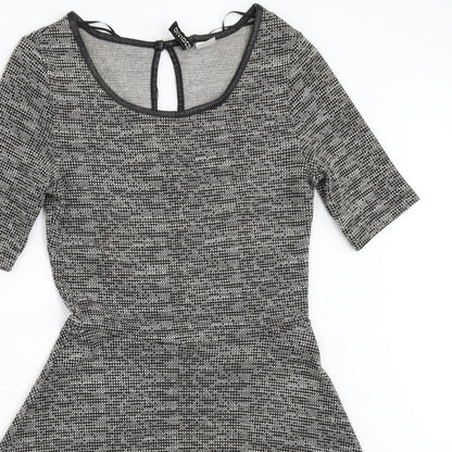 H&M Womens Grey   Fit & Flare  Size 8