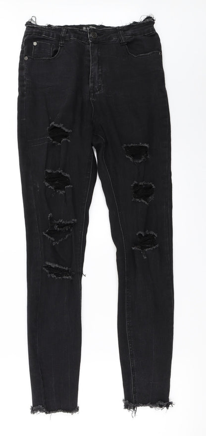 Missguided Womens Black  Denim Skinny Jeans Size 10 L28.5 in