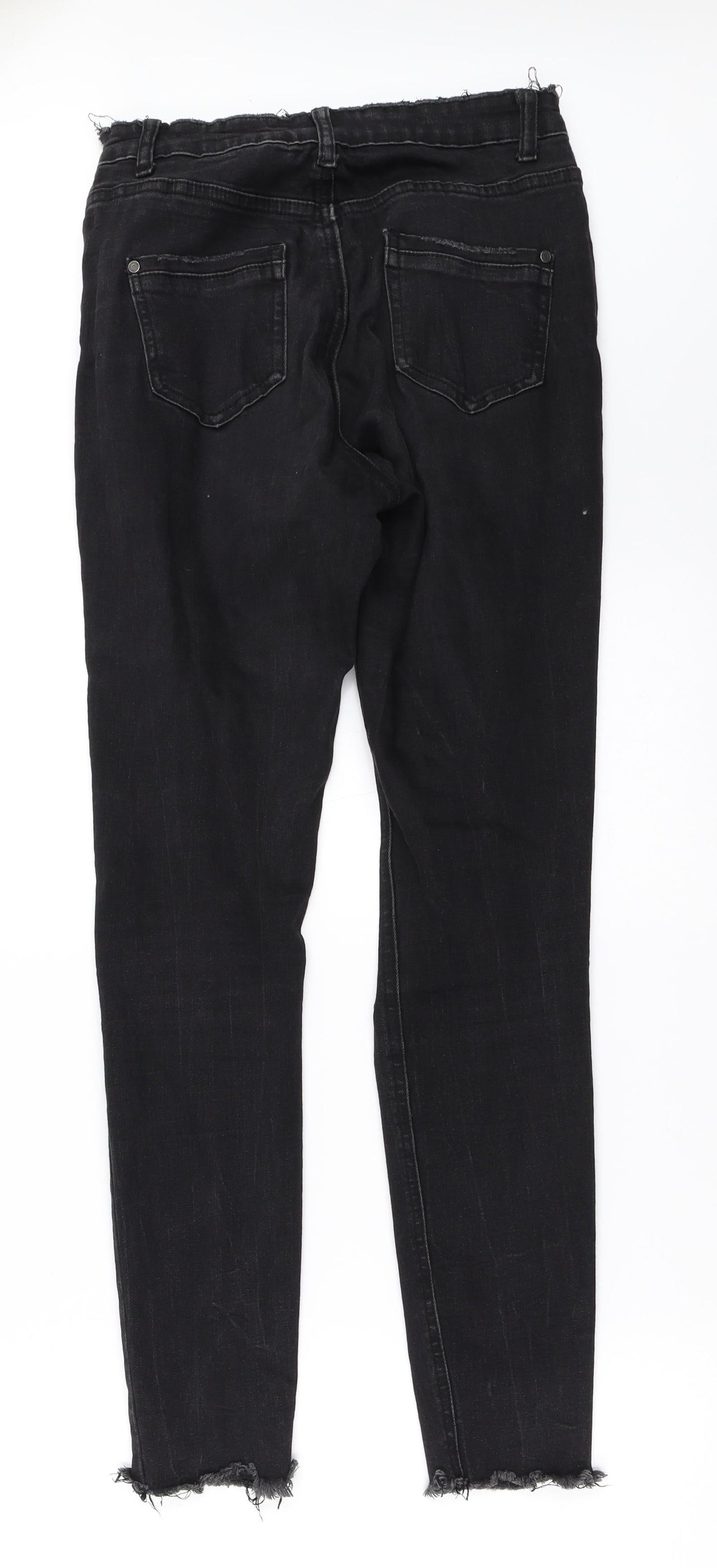 Missguided Womens Black  Denim Skinny Jeans Size 10 L28.5 in