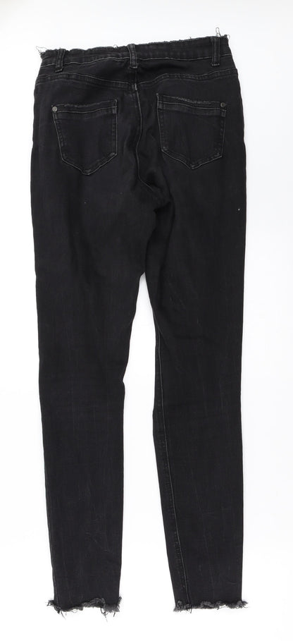 Missguided Womens Black  Denim Skinny Jeans Size 10 L28.5 in