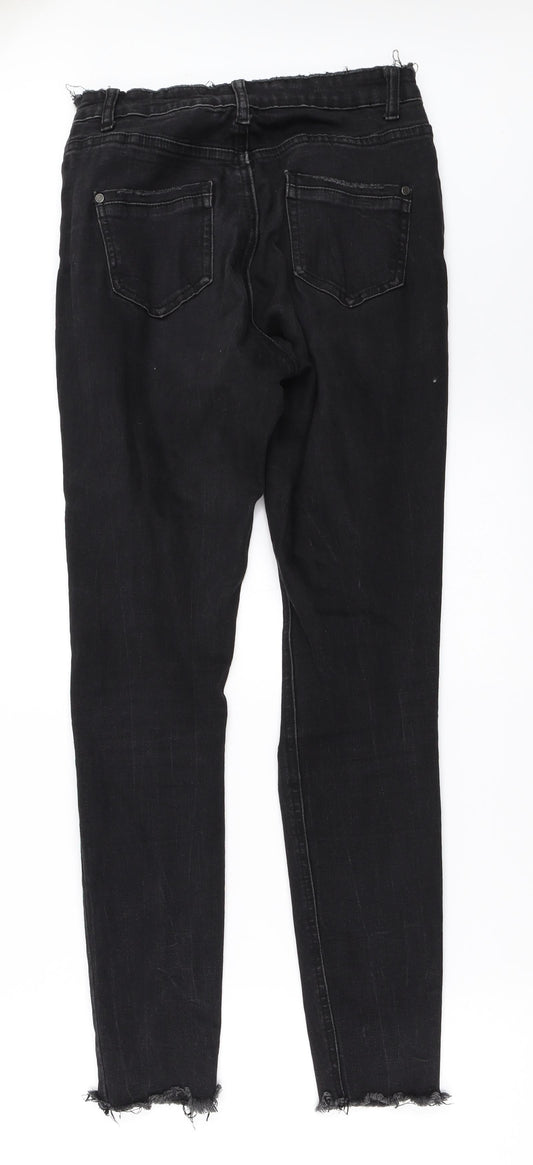 Missguided Womens Black  Denim Skinny Jeans Size 10 L28.5 in