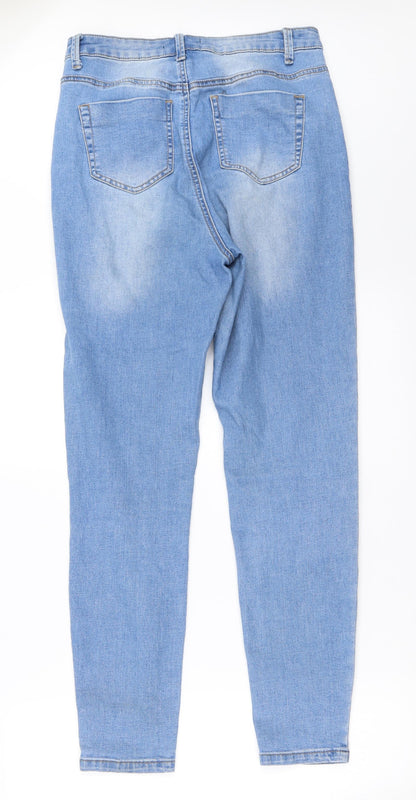 Missguided Womens Blue  Denim Skinny Jeans Size 10 L28.5 in