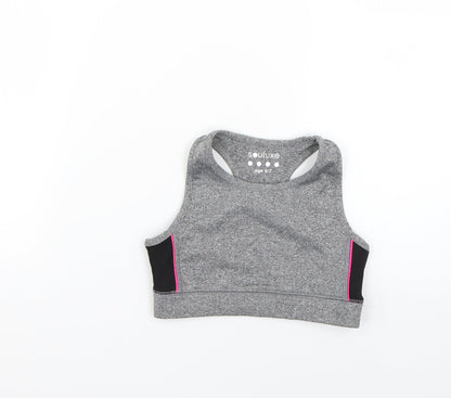 Matalan Girls Grey   Basic T-Shirt Size 6-7 Years