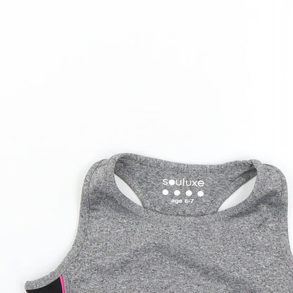 Matalan Girls Grey   Basic T-Shirt Size 6-7 Years