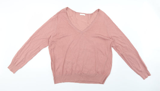 Womens UK Size XL H&M Pink Pullover Jumper