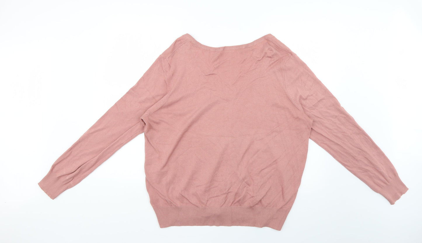 Womens UK Size XL H&M Pink Pullover Jumper