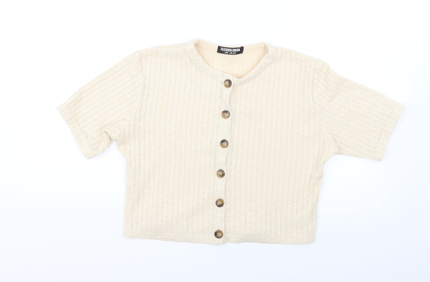 Womens UK Size 14 Fashion Union Beige Cardigan Jumper