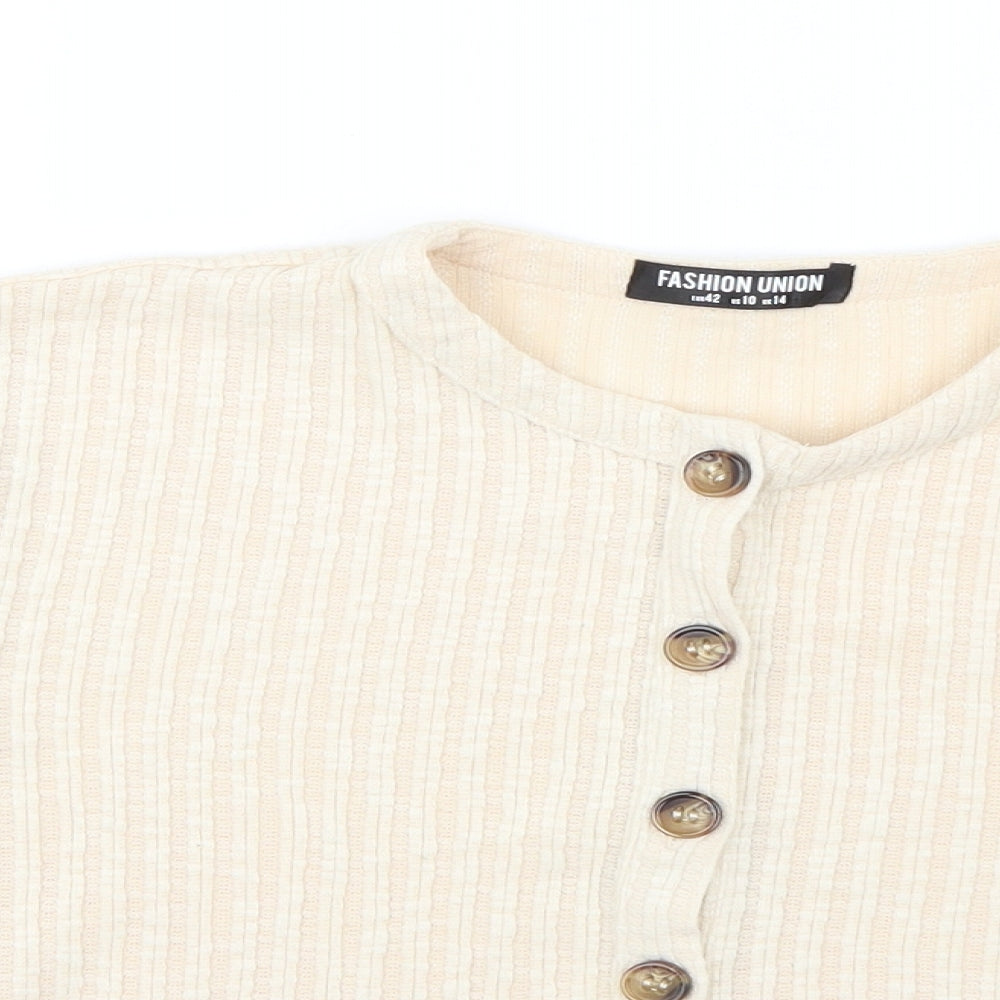 Womens UK Size 14 Fashion Union Beige Cardigan Jumper