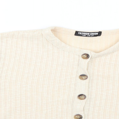 Womens UK Size 14 Fashion Union Beige Cardigan Jumper