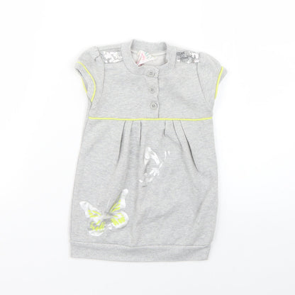 Debenhams Baby Grey Geometric  Jumper Dress  Size 12-18 Months