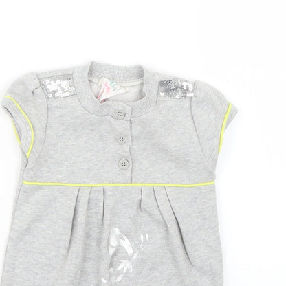 Debenhams Baby Grey Geometric  Jumper Dress  Size 12-18 Months
