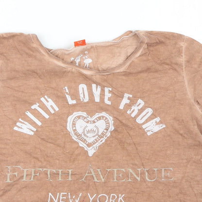 River Island Girls Beige Geometric  Basic T-Shirt Size 9-10 Years