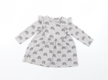 F&F Baby Grey Geometric  Fit & Flare  Size 0-3 Months