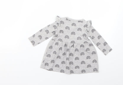 F&F Baby Grey Geometric  Fit & Flare  Size 0-3 Months