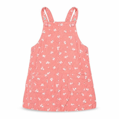 btu Baby Pink Floral  Pinafore/Dungaree Dress  Size 9-12 Months