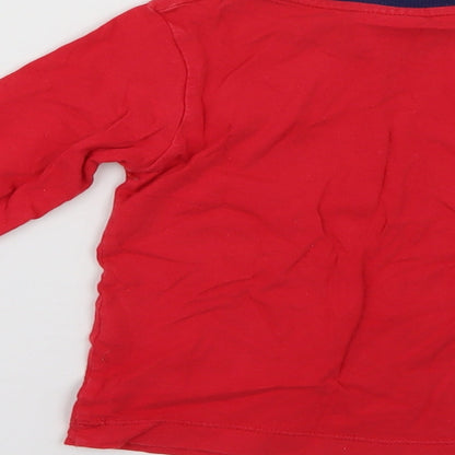 Matalan Boys Red Geometric   Pyjama Top Size 2-3 Years  - Christmas