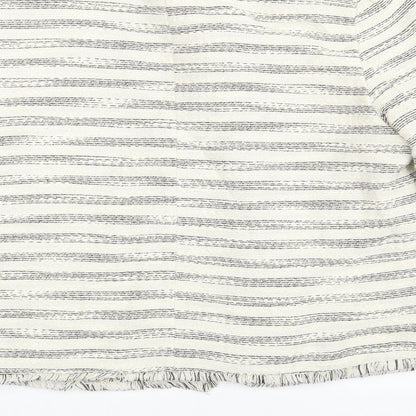 Matalan Womens White Striped  Jacket Coatigan Size 12