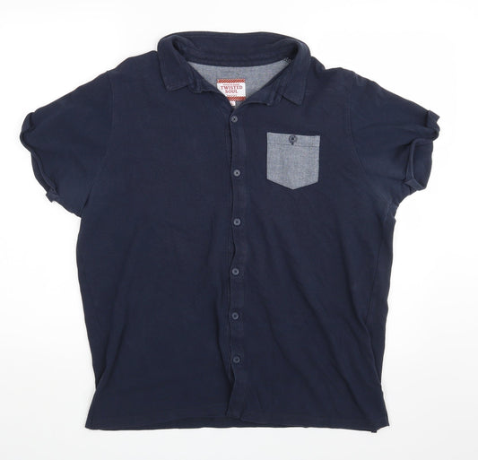 Twisted Soul Mens Blue Houndstooth   Polo Size L