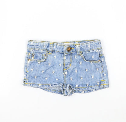 Zara Girls Blue Geometric  Cropped Jeans Size 9-12 Months