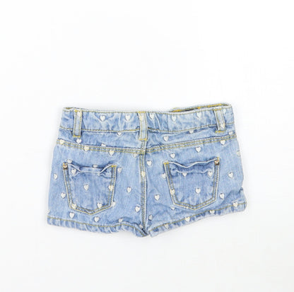 Zara Girls Blue Geometric  Cropped Jeans Size 9-12 Months
