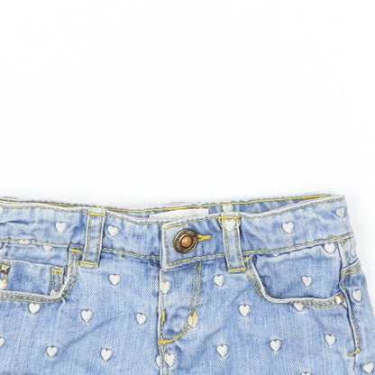 Zara Girls Blue Geometric  Cropped Jeans Size 9-12 Months