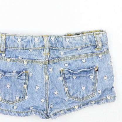 Zara Girls Blue Geometric  Cropped Jeans Size 9-12 Months