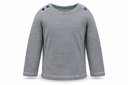 John Lewis Girls White Striped  Basic T-Shirt Size 9-12 Months