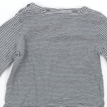 John Lewis Girls White Striped  Basic T-Shirt Size 9-12 Months