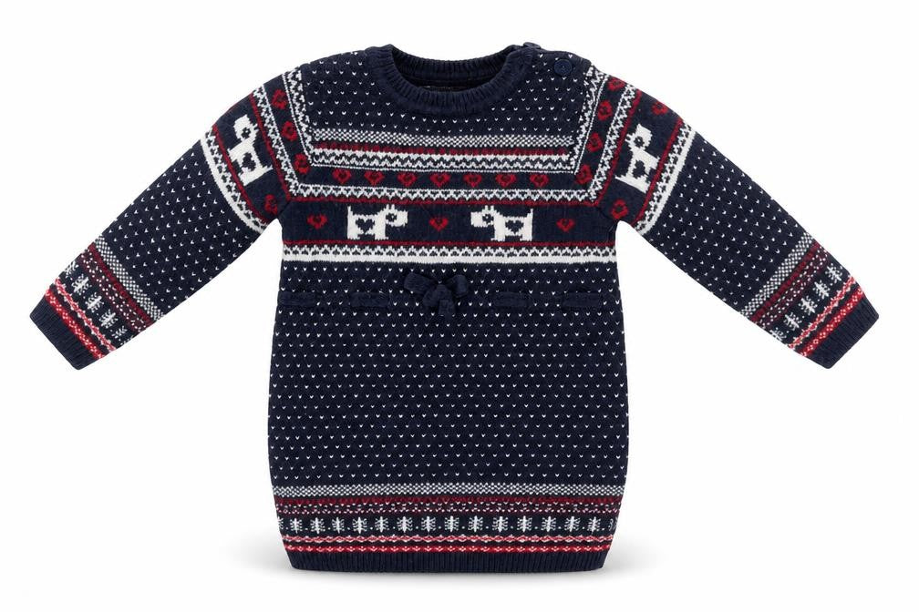 Next Girls Blue Fair Isle  Pullover Jumper Size 2 Years