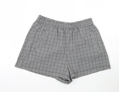 H&M Womens White Check  Mom Shorts