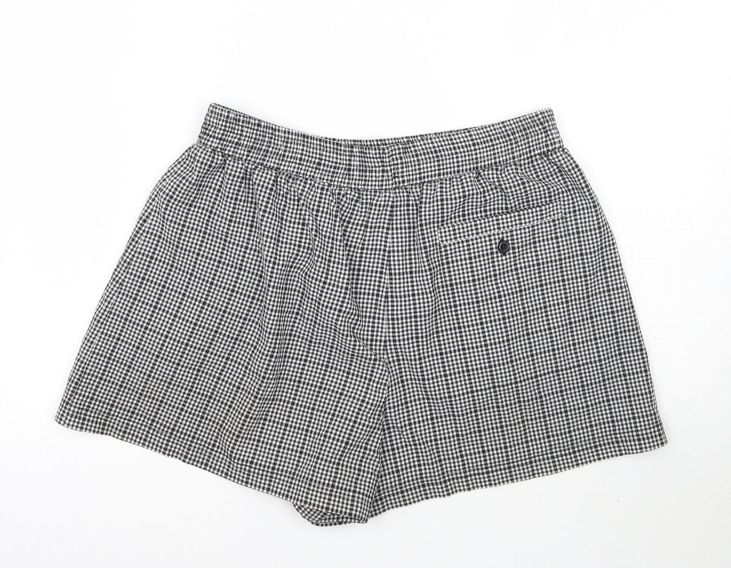 H&M Womens White Check  Mom Shorts