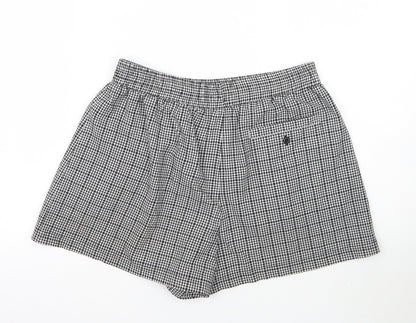 H&M Womens White Check  Mom Shorts