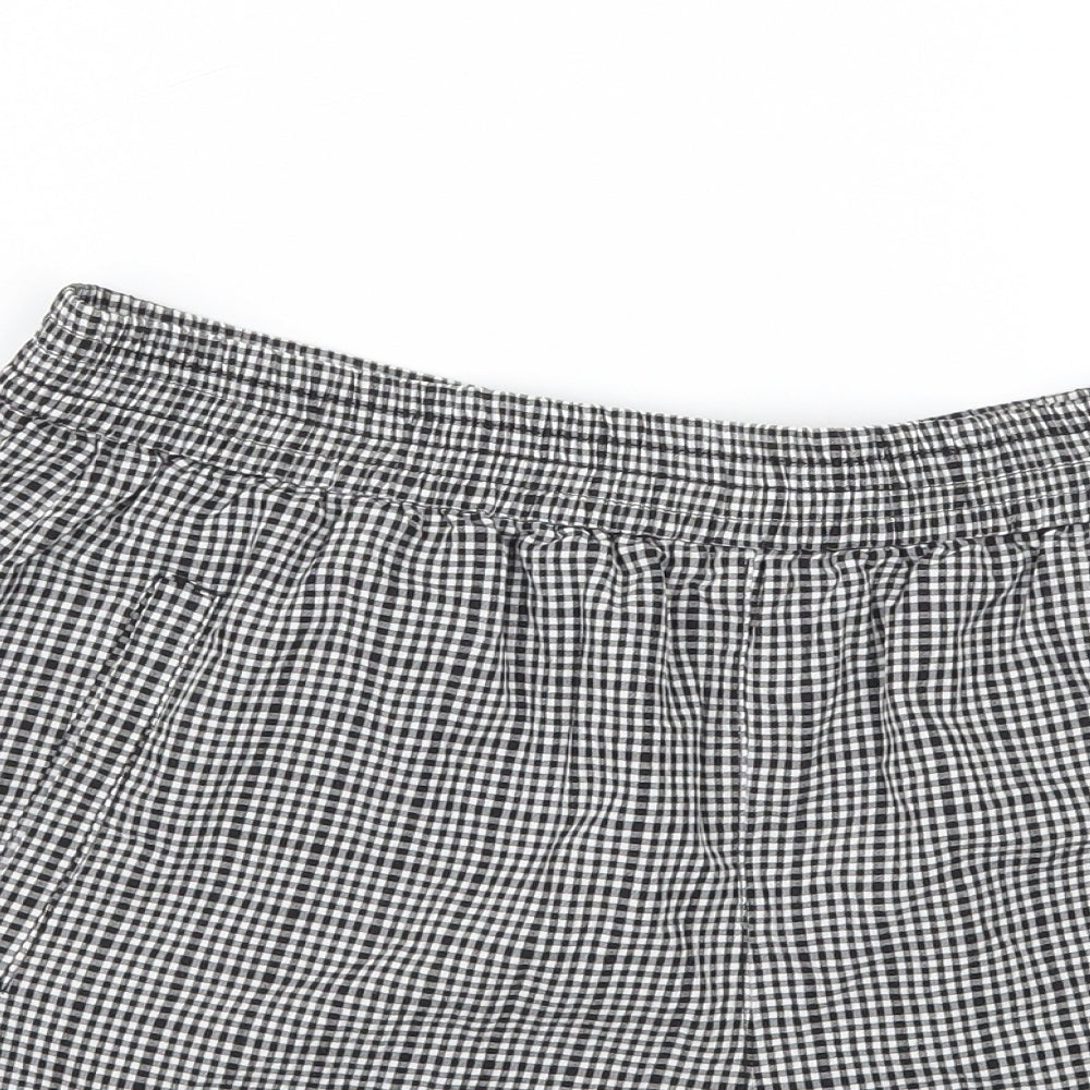 H&M Womens White Check  Mom Shorts