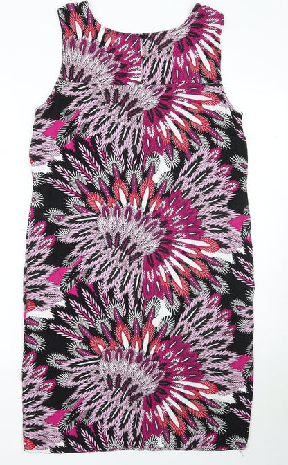 M&Co Womens Black Floral  A-Line  Size 12