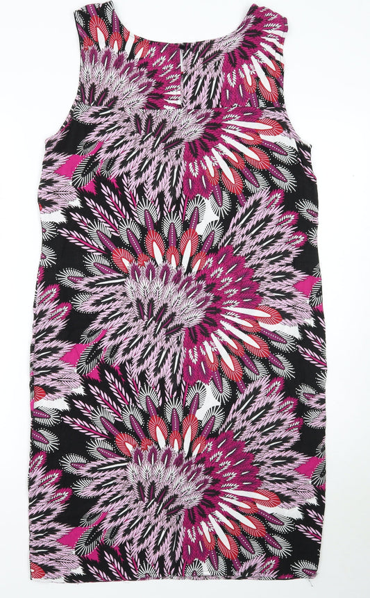 M&Co Womens Black Floral  A-Line  Size 12