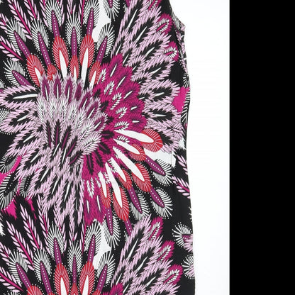 M&Co Womens Black Floral  A-Line  Size 12