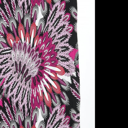 M&Co Womens Black Floral  A-Line  Size 12