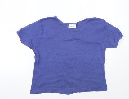 Womens UK Size 20 Essentials Blue Basic T-Shirt