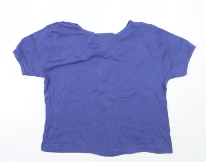 Womens UK Size 20 Essentials Blue Basic T-Shirt