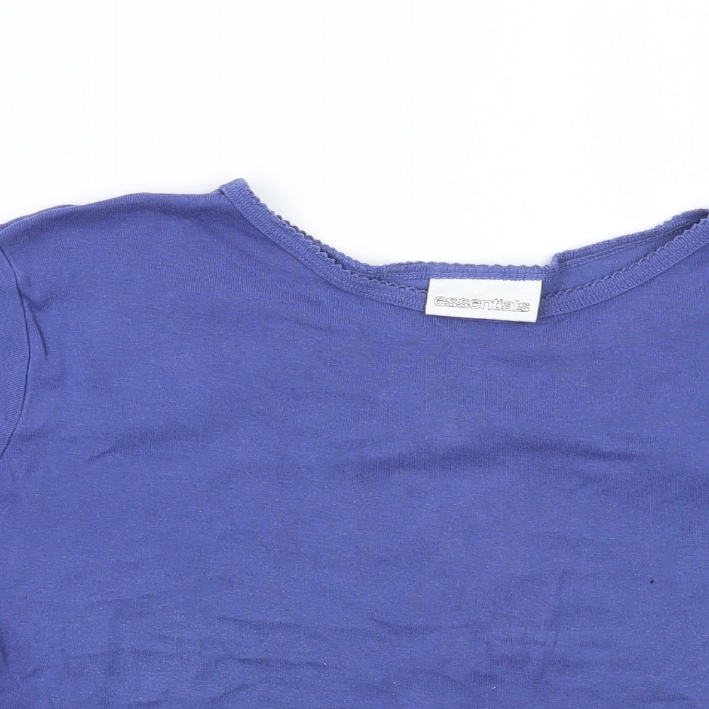 Womens UK Size 20 Essentials Blue Basic T-Shirt